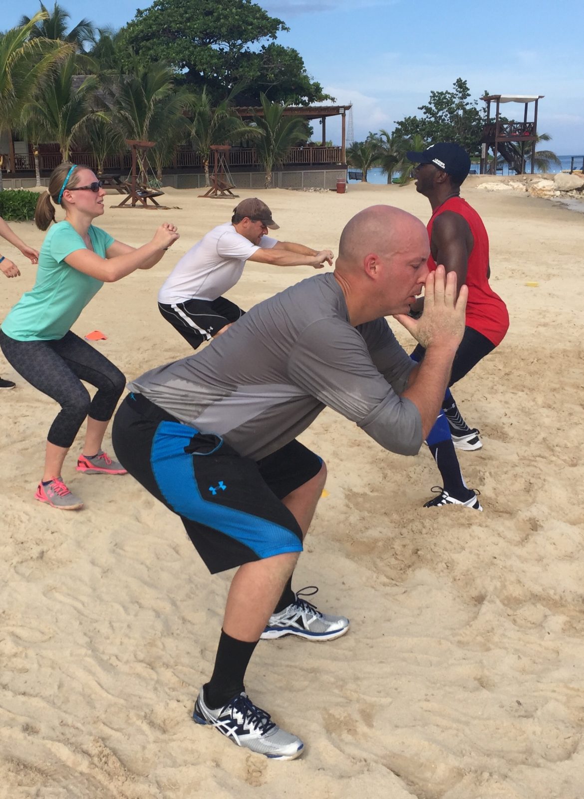 Group squats with Celebrity Fitness Trainer